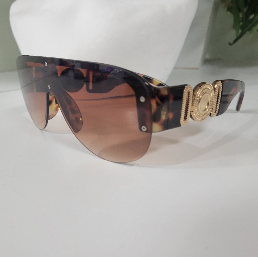 NWT DESIGNER STYLE PREMIUM QUALITY SUNGLASSES 🕶 BROWN TORTOISE W case - Picture 4 of 11